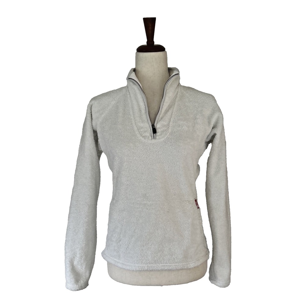 The North Face XS Women's Ski Lodge 1/4 Zip Cream Sherpa Fleece Pullover Sweater